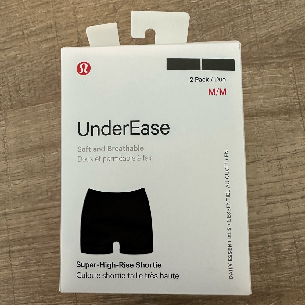 LuluLemon Black UnderEase Size Medium 2 pack